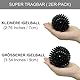 Igelball Massageball Hart. Massage Ball mit Noppen Stachelball für Fuss Hand Rücken Muskelmassage. Für Plantarfasziitis Muskelregeneration Myofasziale Entspannung Schmerzlinderung. (Schwarz)