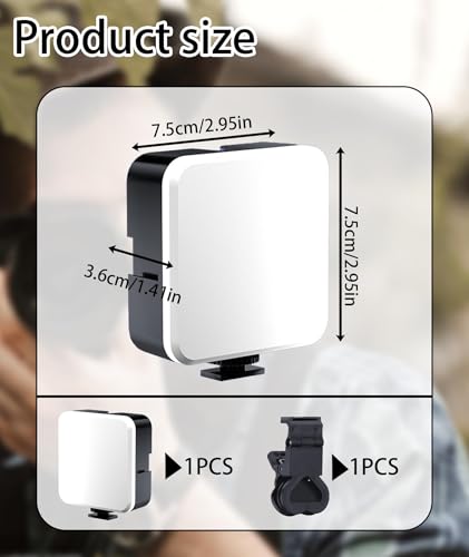 Image of Lights for Video Shooting, Video Light, Portable Camera Light with Clip, Adjustable Brightness and Color Temperature, Ideal for Video Shooting, Photography, Zoom Meetings, and Selfie Scenes