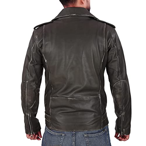 Image of Men Leather Jacket - Lambskin Winter Vintage Motorcycle Biker Jacket, Coat Soft & Stylish Moto Ride & Racing Jacket's