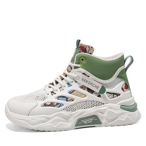 and Breathable Wide Basketball Shoes for Men, Also Ideal for Running and Walking. Extra Wide High - top Sneakers with Ankle Support, Combining Trend and Comfort Blue