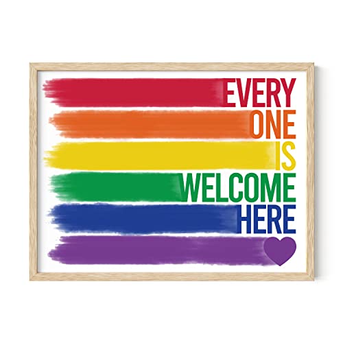 Haus and Hues Pride Artwork Regenbogen Wandkunst – Gay Pride Dekor Regenbogen Poster,Regenbogen Wanddekorationen, Gay Art, Gay Pride Stuff, Pride Room Decor (30.5x40.6 cm, beige gerahmt)