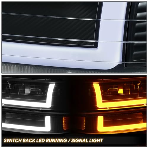Image of DNA MOTORING Pair of Headlights Clear Lens, Amber Reflector Halogen /LED Compatible With 1999-2002 Silverado 1500 /1999-2002 Silverado /2001-2002 Silverado 2500 HD, HL-SSLB-CSIL99-4P-BK-AM
