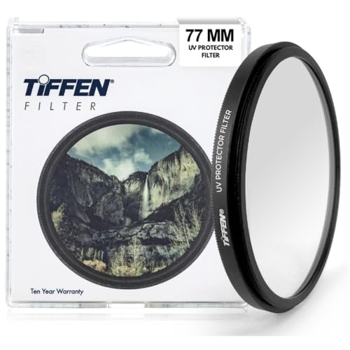 Tiffen 77mm UV Protection Filter for Camera Lens | Ultra Slim 77mm Lens Filter | Clear Optical Glass | Impact Resistant Scratch Resistant and Reduces the Bluish cast of Daylight.