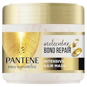 Pantene Molecular Bond Repair Intensive Hair Mask with Biotin 300ml. Pro-V Concentrated Formula for Extremely Dry Damaged Hair. Leaves Hair Visibly Healthier, Strengthened and Regenerated