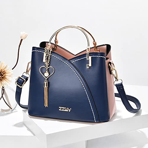 Spring And Summer Trendy Bags Ladies Handbags Shoulder Messenger Bags Large Capacity Handbag Small (Blue, One Size)3