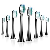 BUKURII Replacement Brush Heads Compatible with Fairywill P11 Electric Toothbrushes, 8Pcs, Black, Only Fit Model P 11 P80 P9 and T9