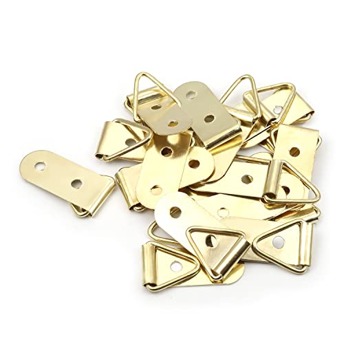 Image of MroMax 20PCS Ring Picture Frame Buckle 1.5 inch x 0.43 inchGold Tone Assortment Kit for Home Decoration Picture Frames Photo Hanging Solutions