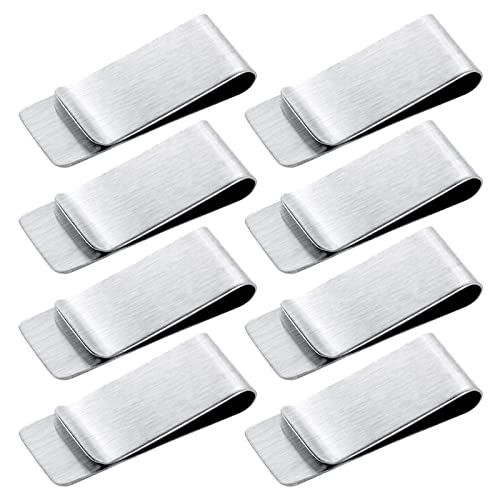 VBNZBK Geldklammer 10 Stück,Tragbare Edelstahl Geldscheinklammer für Männer und Frauen,Clip Kreditkarte Geldschein Visitenkarte,Clip Taille Clip Schlüsselring (Silber) Cover