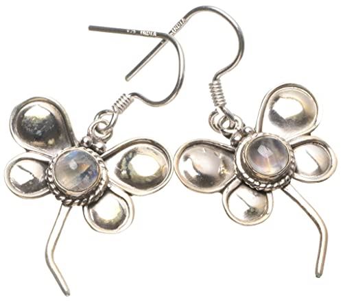 Boucle d'oreille Moonstone anti-allergie argent 925 fait à la main