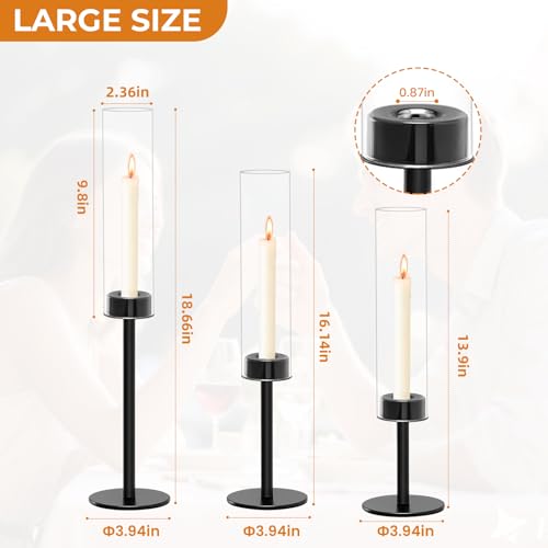 Hurricane Candle Holder Set of 6 – Elegant Glass Pillar Candle Holders for Home Décor, Wedding, Table Centerpiece, Outdoor – Clear Windproof Cylinder Candle Holders by EAST FLAME - Image 4
