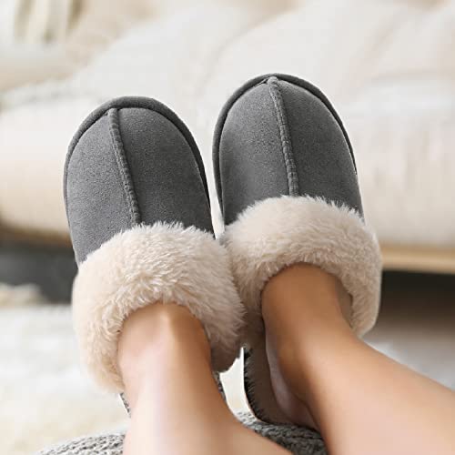 Image of Litfun Women's Fuzzy Memory Foam Slippers Fluffy Winter House Shoes Indoor and Outdoor