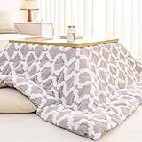 ＨＡＲＵＭＩＮ こたつ布団 長方形 コタツ布団 火燵布団 単品 吸湿蓄熱 保湿加工 中空繊維混紡 おしゃれ 北欧 洗える 【柄面＆無地面】リバーシブル 両面使える 静電気防止 毛抜けない フランネル 保温性 発熱綿使用 撥水加工 こたつ掛け布団 フィットキルト 毛抜けない 大判 185×235cm ライトグレー