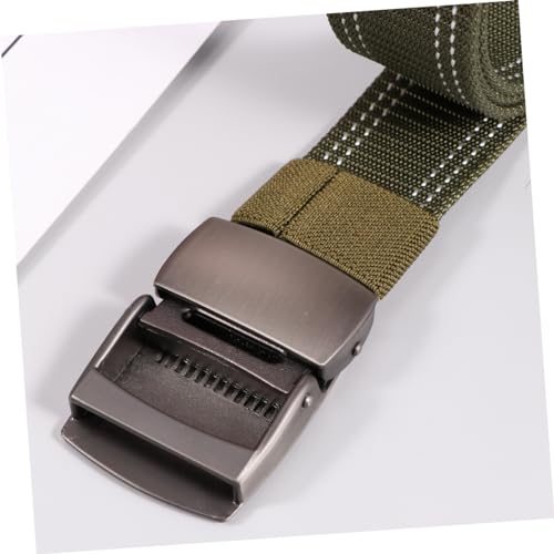 VALICLUD Belt Outdoor Buckles Webbing Adjustable Canvas Ratchet Green3