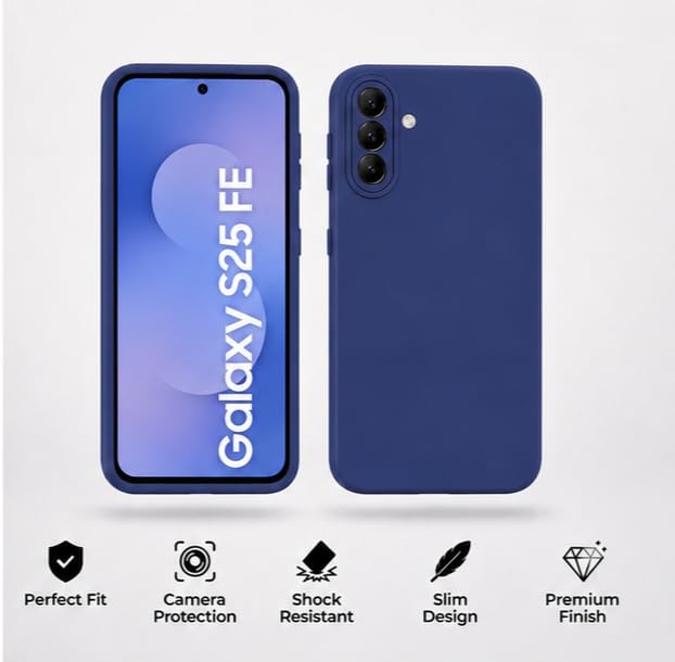 Image of FIRST MART Matte Silicone Back Cover for Samsung Galaxy S25 FE - Blue