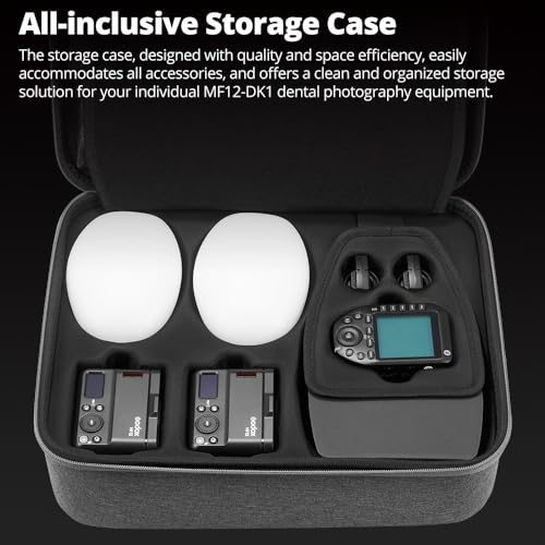 Ficha técnica Godox MF12-DK1 Macro Flash Kit 2.4G Wireless Control Dentists Mode Built-in Lithium Battery As an Off-Camera TTL Flash Compatible for Sony with XproIIS Trigge Dentists Trigger and MF-DB Stand - Fernando Cortés