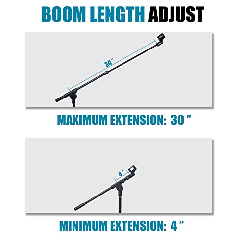 Gleam Microphone Stand - Tripod Boom Mic Stand With Carrying Bag And Screw Adapter (Tripod) #TOP2