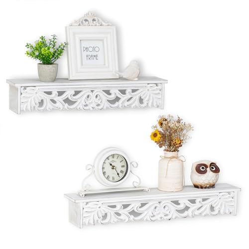 Walasis White Wall Shelves French Country Decor...