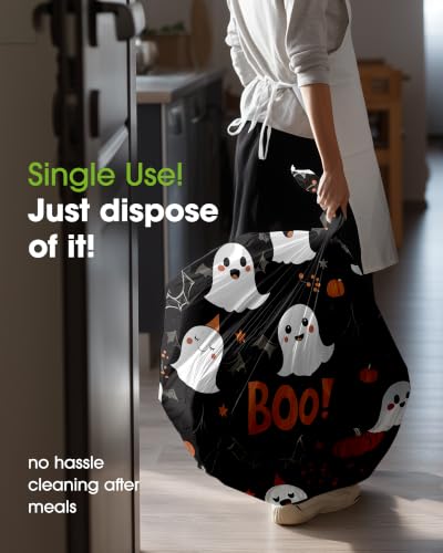 Image of Pureegg Plastic Table Cloth Disposable 54x108 Inch 10 Pack Halloween Black