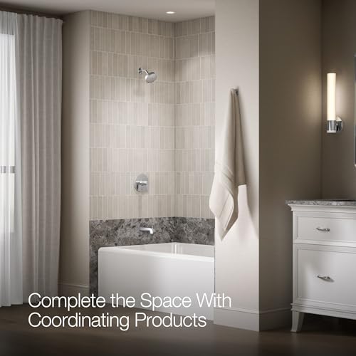 KOHLER K-TLS97074-4-BL Pitch Rite-Temp Bath And Shower Trim Set Less Showerhead, Includes Faceplate with Handle, Bath Spout, Shower Arm and Flange, Matte Black by Kohler - Image 2
