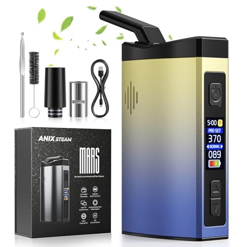 Vaporizador de hierbas premium, 2 y 1 para hierbas y concentrados, vaporizador de hierbas, ajuste preciso de temperatura 212 °F - 485 F, USB-C, calentamiento rápido y versátil, pantalla OLED