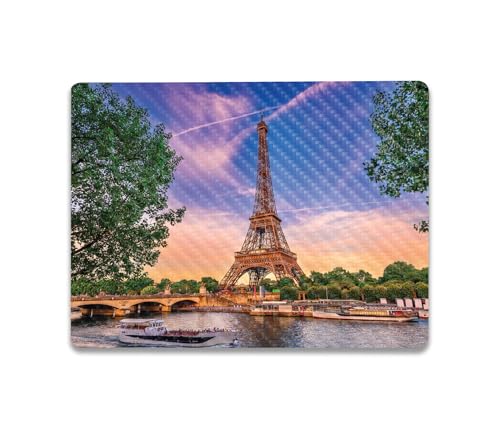 Image of MightySkins Carbon Fiber Skin Compatible with Microsoft Surface Laptop Go 3 (2023) Full Wrap Kit - Eiffel Tower | Protective, Durable Textured Carbon Fiber Finish | Made in The USA