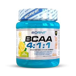 BCAA 4:1:1-500 g – Aminoácidos ramificados en polvo con sabor – BCAA en polvo con sabor – Leucina, isoleucina y valina 4:1:1 – Aminoácidos BCAA 4:1:1 en polvo con sabor (Limón)