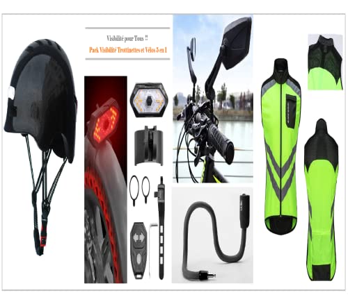 Pack visibilité trottinette avec clignotant LED et gilet réfléchissant