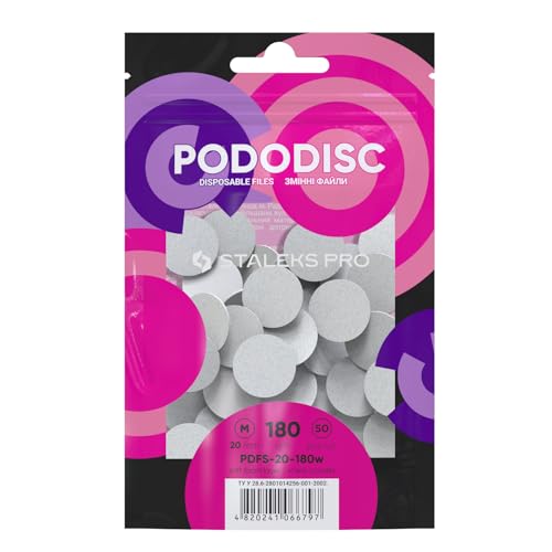 Limas desechables blancas Staleks Pododisc Pro M con base amortiguadora de espuma 2