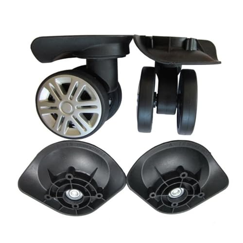 1 Pair A19 Replacement Luggage Wheels Repair Accessories Mute Brake Wheel(Double Row Wheel bla)