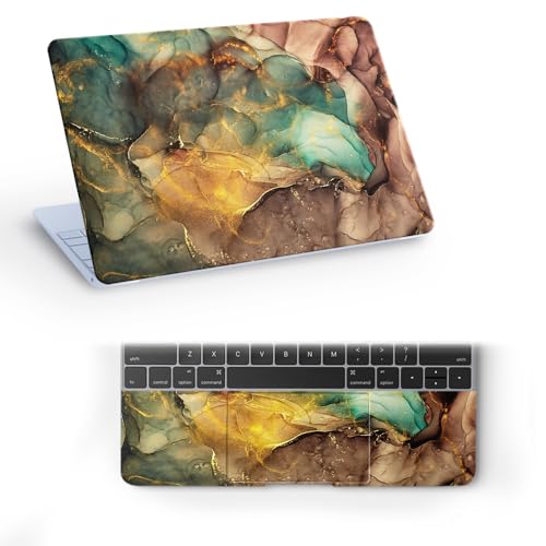 Inkykart Marbel-D19 Top+Wrist Pad Vinyl Laptop Skin/Sticker/Cover for 17 to 17.3 Inches Laptops Laminated-Removable-HD Quality Compatible for Hp-Dell-Sony-Lenovo-Asus etc.(16.5x11 Inches)