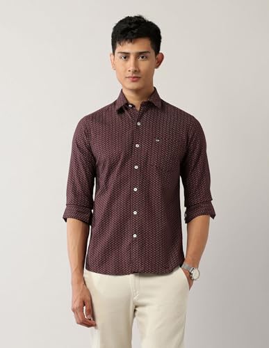 Image of Arrow Sports Men's Geometric Printed Slim Fit Shirt