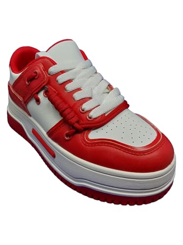 Liliana Women's Low-top Fashion Sneakers, High Platform Comfortable Lace up Casual Shoes Timothy-14