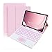 JiuRui tablet Accessori, Tastiera retroilluminata staccabile, custodia protettiva in pelle flip compatibile con Samsung Galaxy Tab S9 11 pollici X710/X716B/X718U(Pink+Keyboard) immagine