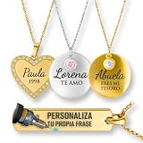 Collar Personalizado Mujer - Colgante Personalizado Mujer - Collar Nombre Personalizado - Regalo Cumpleaños - Collar Grabado - Regalo Amiga - Regalos Personalizados - Dia de la Madre - San Valentin