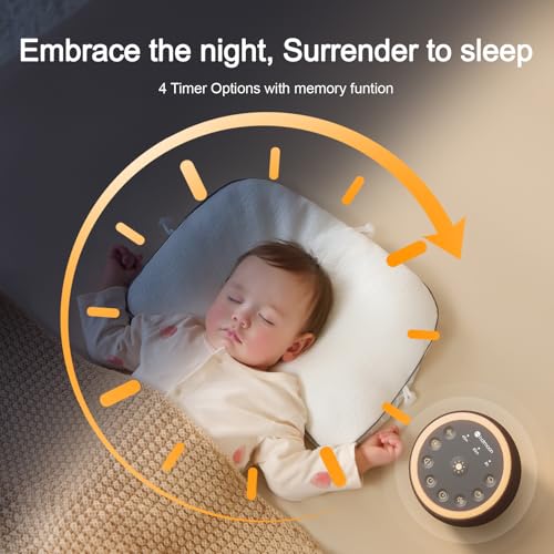 Hotmoon Sound Machine with 40 High-Fidelity Sounds, White Noise Sound Machine with Memory Functions, 8 Color Night Light, USB Power Supply, for Sleep & Noise Reduction Sleep Aid, Plug-in (Iron Black) - Image 6