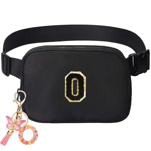 Image of Belt Bag for Girls Gifts - Birthday Gifts for Teenager, Personalized Gifts for Mom Freind Sister Teacher, Graduation GiftsInitial Crossbody Bag Belt Bag for Women BlackO