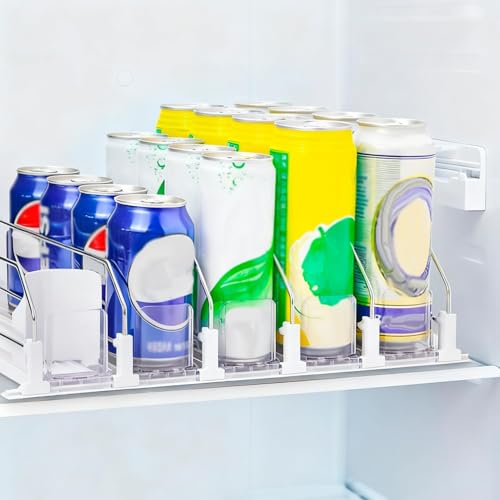 Organizador de latas autoempuje ajustable para 30 bebidas en nevera de 38cm 2