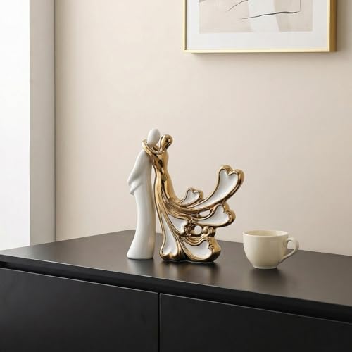 Estatuas de pareja de cerámica moderna para decoración miniatura 5