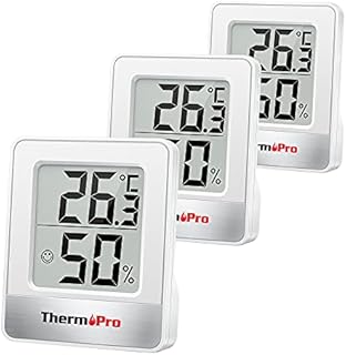 ThermoPro TP49-3 mały cyfrowy higrometr, termometr, do użytku domowego, termometr, monitor temperatury i wilgotność powietrza, 3 sztuki