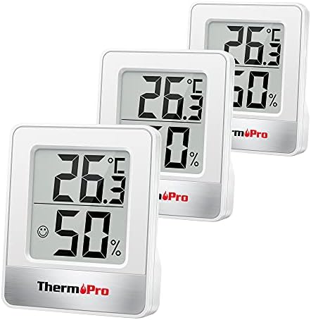 ThermoPro TP49-3 mały cyfrowy higrometr, termometr, do użytku domowego, termometr, monitor temperatury i wilgotność powietrza, 3 sztuki