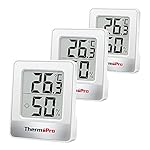 ThermoPro TP49-3 pequeño higrómetro digital termóm...: Indicador de nivel de comodidad: el termómetro interior de la casa tiene 3 tipos de iconos de sonrisa que muestran simultáneamente los diferentes niveles de temperatura y humedad, le permite mantener un ojo sobre su salud y comodidad en el hogar: húm...