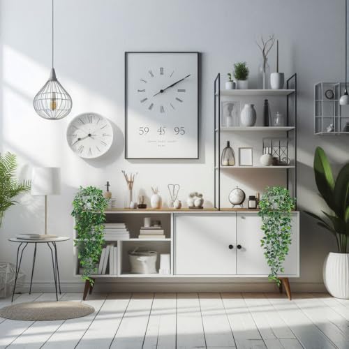 SamArt Artificial Hanging Plants Pack of 2 with White Pots Fake Plant Datura Vines Leaves Potted Decor Home Decoration for Indoor Outdoor Wall Room Patio Office Table Shelf Gifts for Christmas Easter - Cosy Home Interiors SamArt Artificial Hanging Plants Pack of 2 with White Pots Fake Plant Datura Vines Leaves Potted Decor Home Decoration for Indoor Outdoor Wall Room Patio Office Table Shelf Gifts for Christmas Easter - Image 7