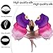 TRIMODI 1 Pair(Left+Right) Women Hand Made Real Silk Belly Dance Fan Veils, Giadient Color Length 180cm Width 90cm (Purple Rose Pink)