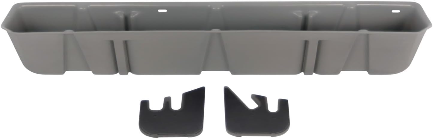 DUHA 20107 Under Seat Storage fits 2015-2026 Ford F150 SuperCab & 2017-2026 Ford F250 F350 F450 F550 SuperCab | Light Gray Heavy-Duty Back Seat Organizer | Includes Dividers