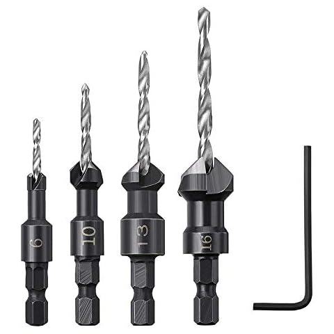 Yababllj 5 Pcs Countersink Drill Bit Set Cover