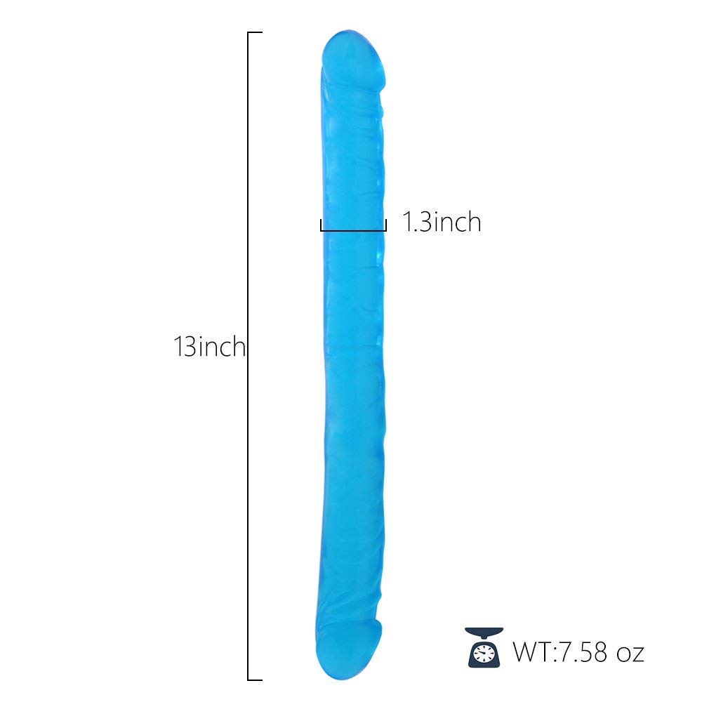Doppio Dildo Pene Reale Dong Realistico per Gioco Anale Masturbazione Giocattolo per donne(Blu)