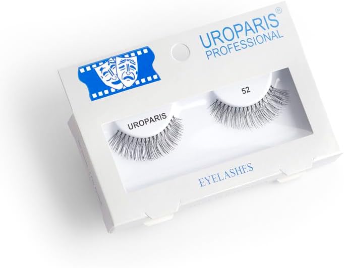 52 Eyelashes for Women — Tapered Handmade Eye Lashes | Lightweight False Lashes with Premium Virgin Hair | Invisible Band | For Glam Look & Enhance Beauty (Black) - 1 Pair