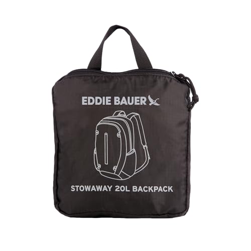 Image of Eddie Bauer Stowaway Packable Backpack | Travel | Outdoor | Lightweight | Foldable | Durable | Ripstop Polyester | 20L - Onyx Black