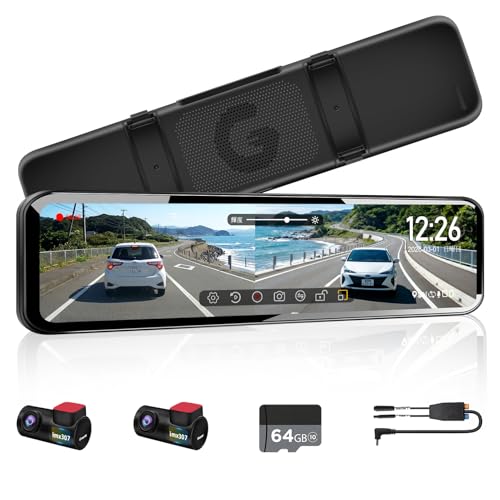 PORMIDO-LINK ドライブレコーダー ミラー型 12インチ 前後カメラ分離式 PR998C-II