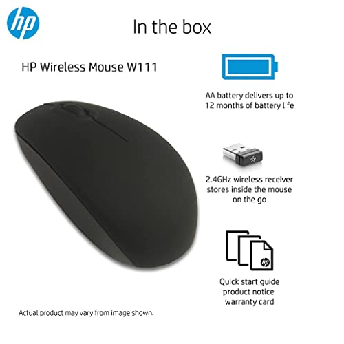 Image of (Renewed) HP Wireless Ergonomically Designed Optical Mouse with 1200 DPI and 2.4GHz Connectivity